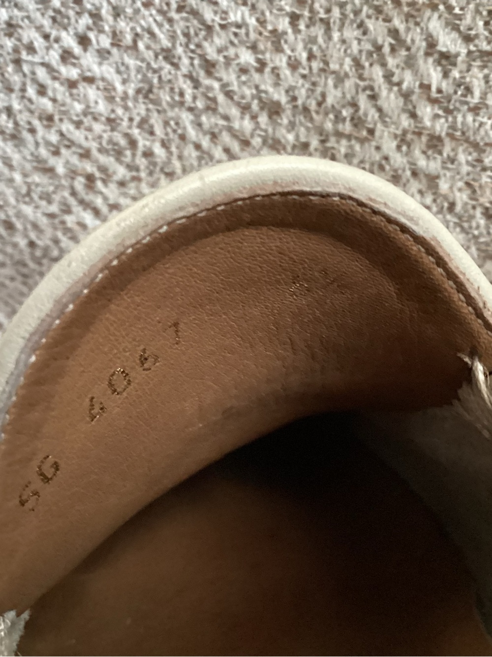 Salvatore Ferragamo Leather Cream Loafers, Size 6.5 - Picture 10 of 12